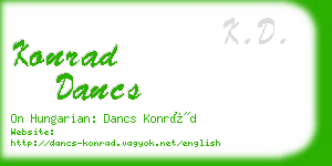 konrad dancs business card